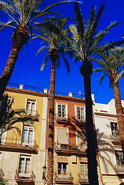 Old building facades, Alicante, Spain, Europe