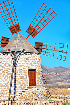 Traditional windmill, Fuerteventura, Canary Islands, Spain