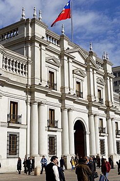 La Moneda Palace, designed by the Italian architect Joaquin Toesca, originally the Mint, later the official residence of the President and the administrative centre of the Government, Santiago, Chile, South America