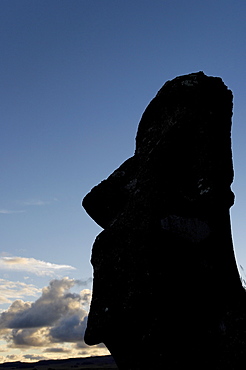 Moai in the Rano Raraku volcanic crater formed of consolidated ash (tuf), Easter Island, UNESCO World Heritage Site, Chile, South America