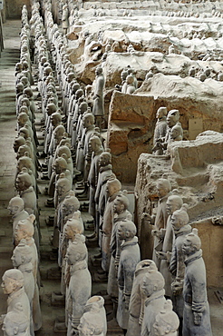 Terracotta Army, guarded the first Emperor of China, Qin Shi Huangdi's tomb, Xian, Lintong, Shaanxi, China, Asia