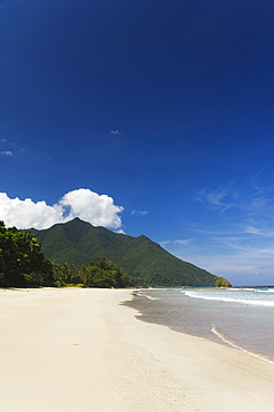 Beautiful white sand on Sabang Beach, Sabang Town, Palawan, Philippines, Southeast Asia, Asia