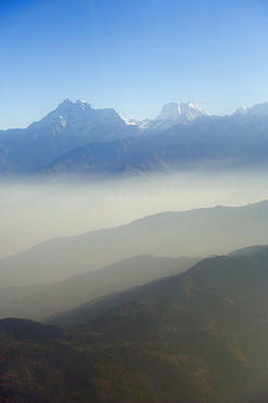 Mountain scenery on flight to Lukla, Solu Khumbu Everest Region, Himalayas, Nepal, Asia