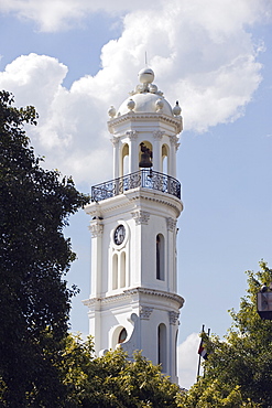 Bell tower, Zona Colonial (Colonial District), UNESCO World Heritage Site, Santo Domingo, Dominican Republic, West Indies, Caribbean, Central America