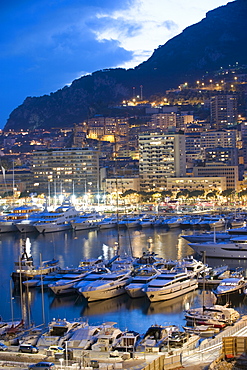 Harbour in the Port of Monaco, Principality of Monaco, Cote d'Azur, Mediterranean, Europe