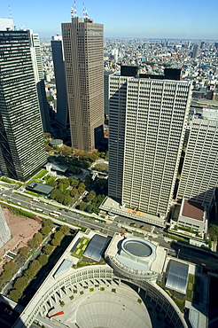 City skyline, Metropolitan Government buildings, Shinjuku, Tokyo, Honshu, Japan, Asia