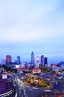 Ben Thanh market area and Bitexco Financial Tower, Ho Chi Minh City (Saigon), Vietnam, Indochina, Southeast Asia, Asia