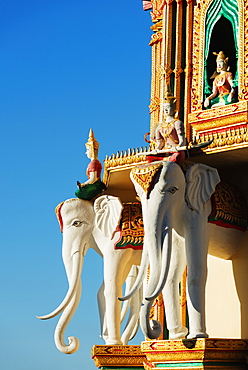 Elephant detail, Wat Tham Sua temple, Kanchanaburi, Thailand, Southeast Asia, Asia