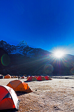 Ama Dablam, 6812m, base camp, Sagarmatha National Park, UNESCO World Heritage Site, Khumbu Valley, Nepal, Himalayas, Asia