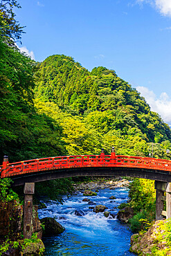 Shinkyo Bashi bridge on Daiya River, Nikko, UNESCO World Heritage Site, Tochigi prefecture, Honshu, Japan, Asia