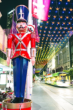 Christmas decorations and Nutcracker at Bourke Street Mall, City of Melbourne, Victoria, Australia, Pacific