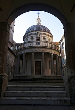 The Temple of San Pietro in Montorio, built on the very spot where Peter was crucified, by Donato Bramante, Rome, Lazio, Italy, Europe