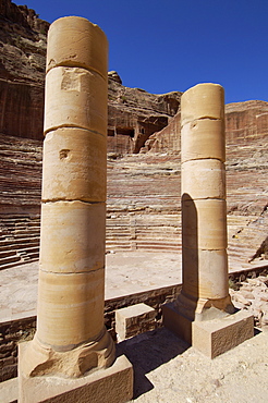 Nabatean Theatre, Petra, UNESCO World Heritage Site, Jordan, Middle East