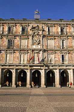 Building on the Plaza Mayor, Madrid, Spain, Europe