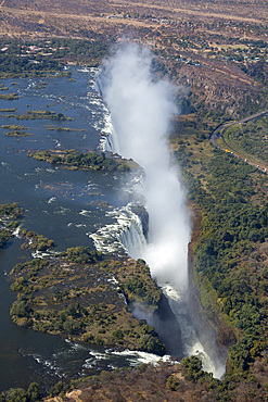 Victoria Falls, aerial view, UNESCO World Heritage Site, Zimbabwe, Africa