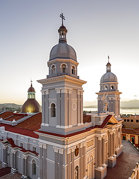 Nuestra Senora de la Asuncion Cathedral at Parque Cespedes, Santiago de Cuba, Cuba, West Indies, Caribbean, Central America