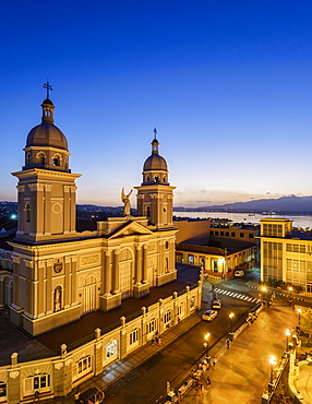 Nuestra Senora de la Asuncion Cathedral at Parque Cespedes, Santiago de Cuba, Cuba, West Indies, Caribbean, Central America