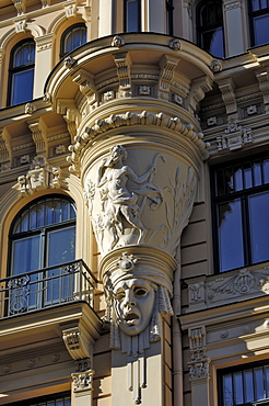 Art Nouveau architecture, 13 Alberta iela, Riga, Lativa, Baltic States, Europe