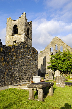 Church and Cong Abbey, County Mayo, Connacht, Republic of Ireland, Europe