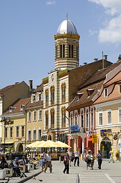 Orthodox cathedral, Piata Sfatului (Council Square), Brasov, Transylvania, Romania, Europe