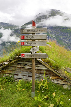 Homlongsaetra mountain farm, Geirangerfjorden near Geiranger, UNESCO World Heritage Site, More og Romsdal, Norway, Scandinavia, Europe