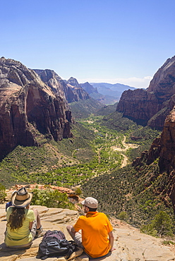 View from Angels Landing, Zion National Park, Utah, United States of America, North America