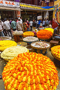 Flower market, Krishna Rajendra Market, Banaglore, Karnataka, India, South Asia