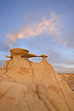 Sunset at the Stone Wings formation, Bisti Wilderness, New Mexico, United States of America, North America