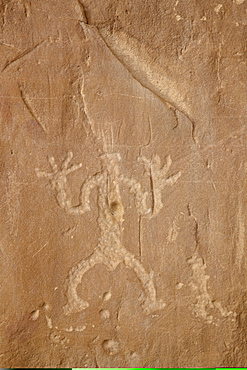 Petroglyph near Chetro Ketl, Chaco Culture National Historical Park, New Mexico, United States of America, North America