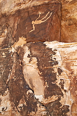 Falling Man petroglyph, Gold Butte, Nevada, United States of America, North America