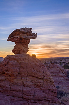 Sandstone formations at first light, Coyote Buttes Wilderness, Vermilion Cliffs National Monument, Arizona, United States of America, North America