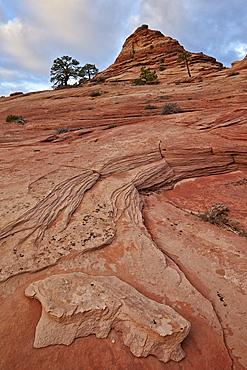 Sandstone cone and clouds, Zion National Park, Utah, United States of America, North America