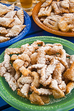 Crostoli (Grostoli) (Sweet fritters), Italian Carnival cakes, Veneto, Italy, Europe