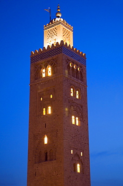 Minaret of the Koutoubia Mosque, UNESCO World Heritage Site, Marrakech, Morocco, North Africa, Africa