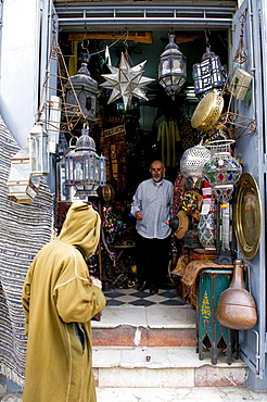 Antique shop in Rue de la Liberte, Tangier, Morocco, North Africa, Africa