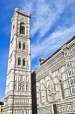 The Cathedral of Santa Maria del Fiore and Campanile di Giotto, Florence (Firenze), UNESCO World Heritage Site, Tuscany, Italy, Europe