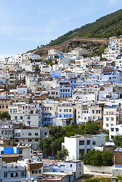 View of the city, Chefchaouen (Chaouen), Tangeri-Tetouan Region, Rif Mountains, Morocco, North Africa, Africa