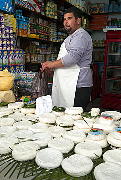 Cheese seller, street market, Medina, Tetouan, UNESCO World Heritage Site, Morocco, North Africa, Africa