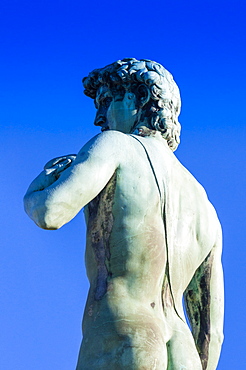 The David statue at Piazzale Michelangelo, UNESCO World Heritage Site, Florence (Firenze), Tuscany, Italy, Europe