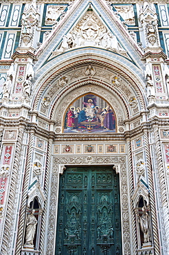 Exterior of the cathedral Santa Maria del Fiore, Piazza del Duomo, UNESCO World Heritage Site, Florence (Firenze), Tuscany, Italy, Europe