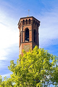 Belltower, Abbazia di San Salvatore e Lorenzo, Badia a Settimo, Florence province, Tuscany, Italy, Europe