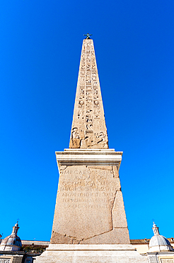 Egyptian obelisk of Ramesses II (Flaminio Obelisk), Piazza del Popolo, UNESCO World Heritage Site, Rome, Latium (Lazio), Italy, Europe