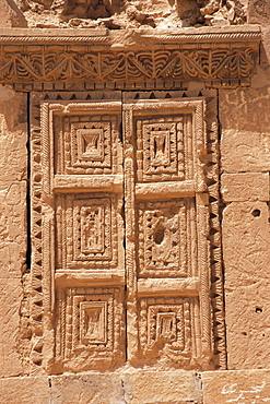 Tomb gate, North necropolis, Ghirza, Cyrenaica, Libya, North Africa, Africa