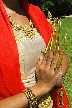 Hands of traditional Thai dancer, Thailand, Southeast Asia, Asia