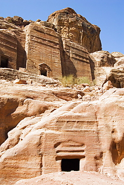 Necropolis, Facade Street, Petra, UNESCO World Heritage Site, Jordan, Middle East