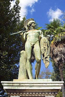 Statue of Warrior in Thorvalosen Square, Rome, Lazio, Italy, Europe