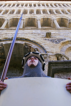 Medieval parade of Giostra del Saracino, Pieve of St. Mary, Arezzo, Tuscany, Italy, Europe