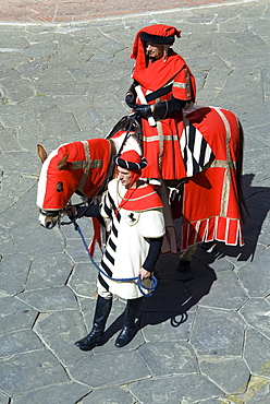 Medieval parade of Giostra del Saracino, Arezzo, Tuscany, Italy, Europe