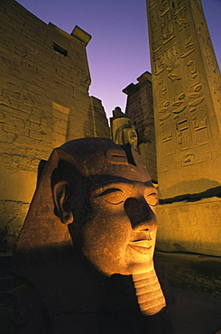 Statue of the pharaoh Ramses II at entrance to the Temple of Luxor, Thebes, UNESCO World Heritage Site, Egypt, North Africa, Africa