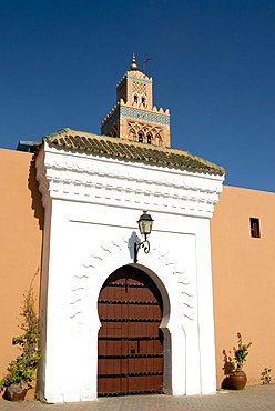 Gate of the Koutoubia Mosque, UNESCO World Heritage Site, Marrakech (Marrakesh), Morocco, North Africa, Africa